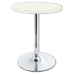 Coltine Chrome Bistro Round White Table