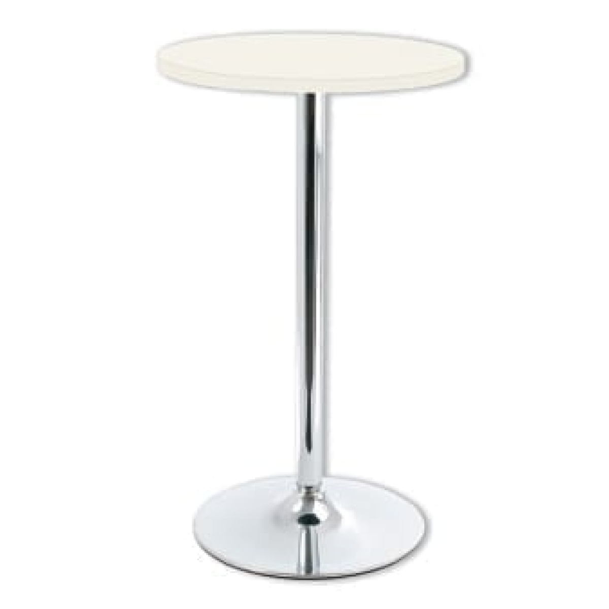 Coltine Round White Tall Bar Table Chrome Frame