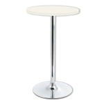 Coltine Round White Tall Bar Table Chrome Frame
