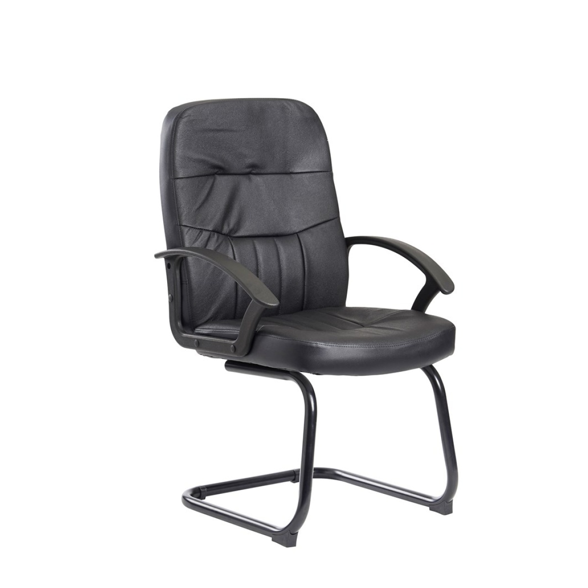 Cava executive Visitors chair - black leather faced