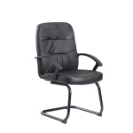 Alier Medium Black Leather Executive Office Visitor Chair Support