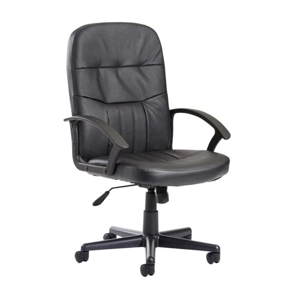 Alier High Black Leather Faced Executive Office Chair Support