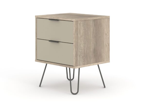 Augustine Driftwood 2 Drawer Bedside Cabinet