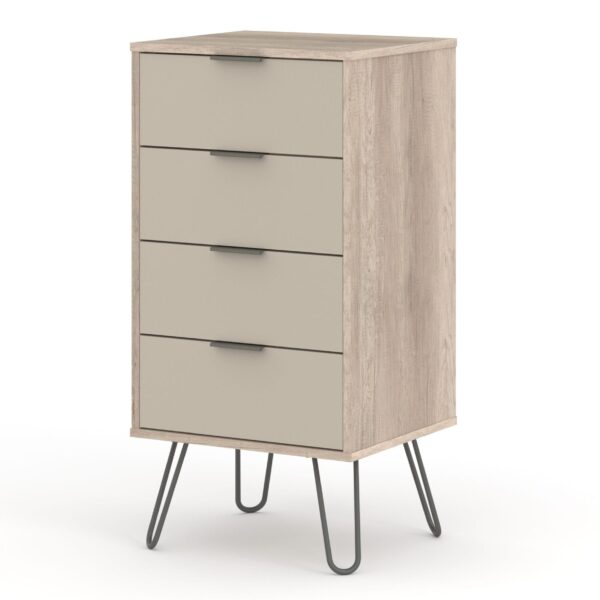 Augustine Driftwood 4 Drawer Narrow Chest Of Drawers.