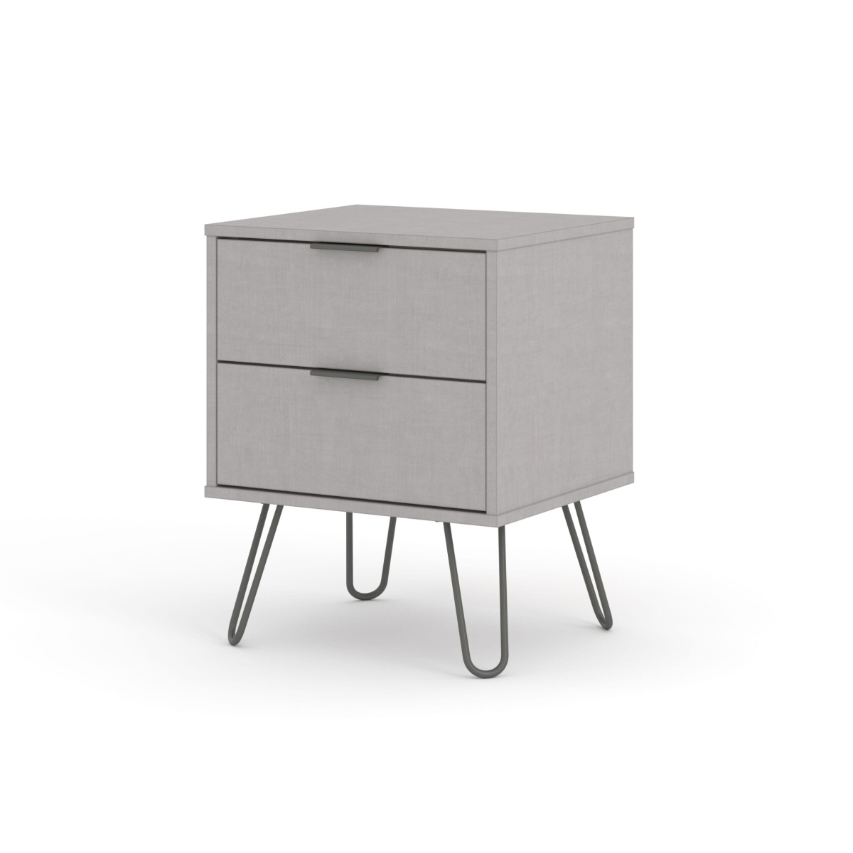 Augustine Grey 2 Drawer Bedside Cabinet