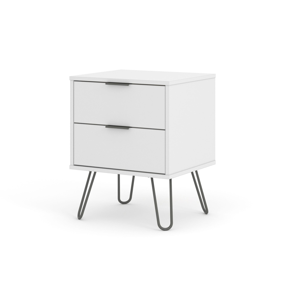 Augustine White 2 Drawer Bedside Cabinet