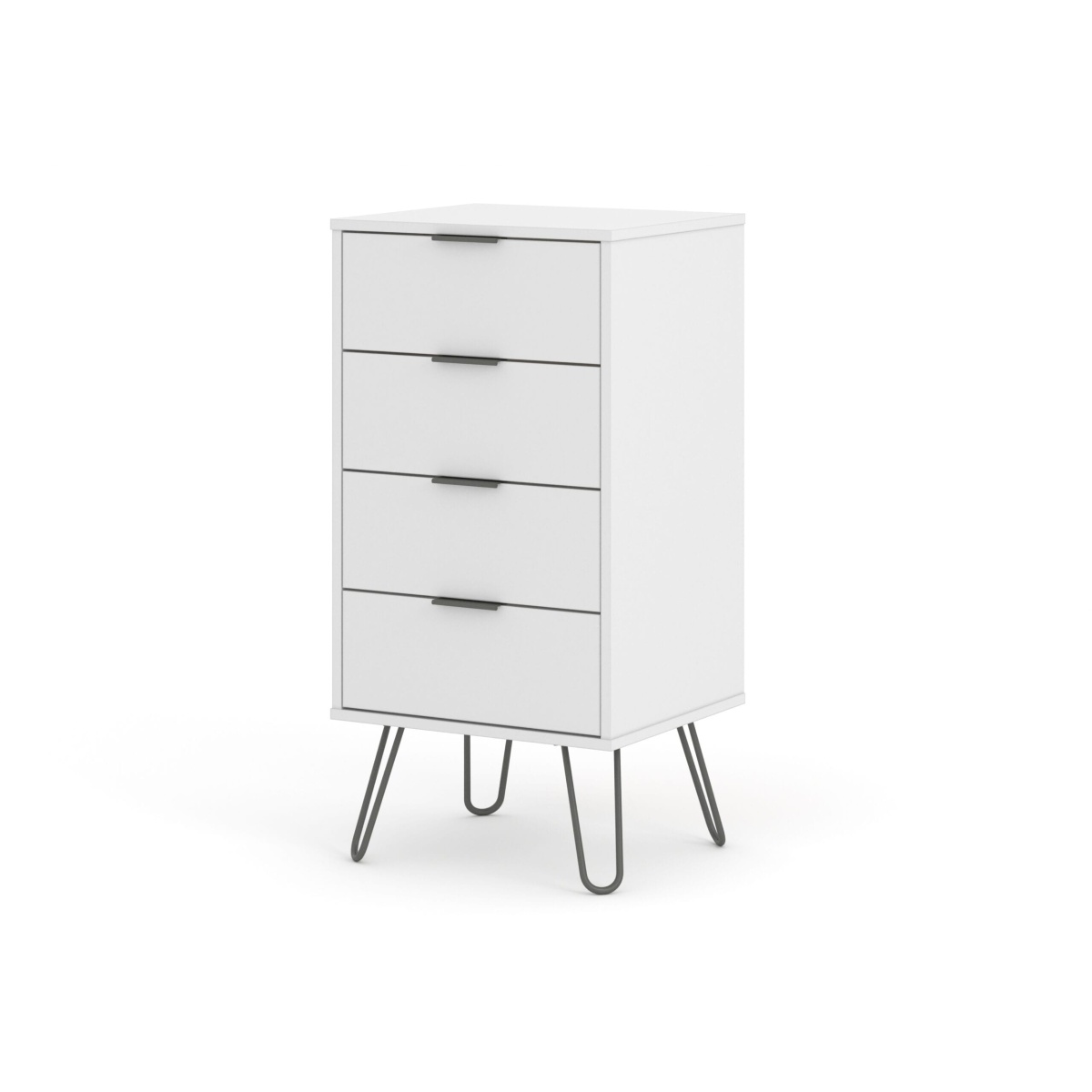 Augustine White 4 Drawer Narrow Chest Of Drawers