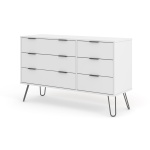 Augustine White 3+3 Drawer Wide Chest Of Drawers