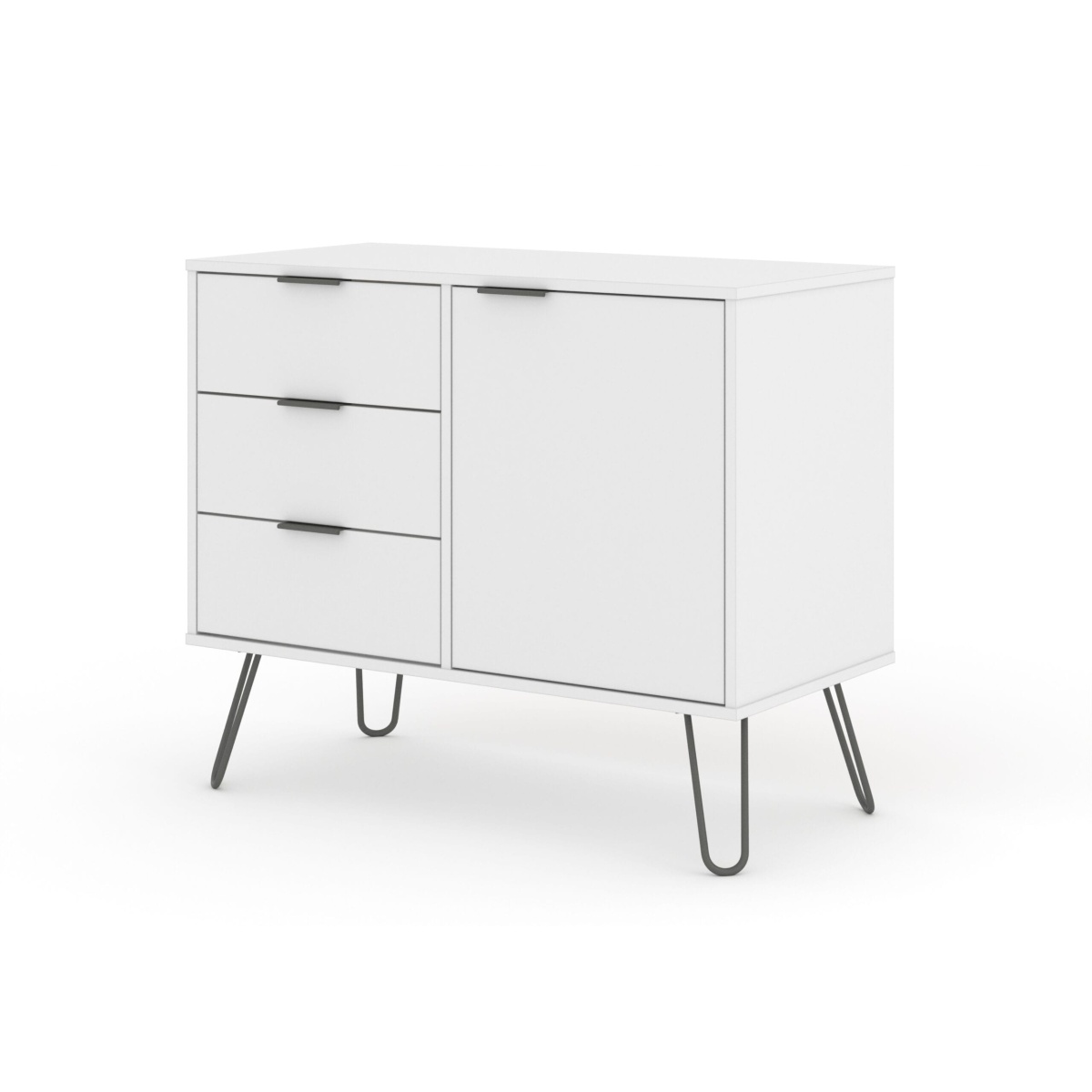 Augustine White Small Sideboard 1 Door 3 Drawers