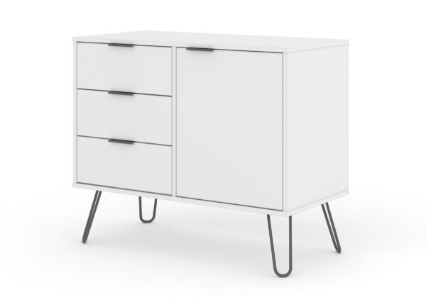 Augustine White Small Sideboard 1 Door 3 Drawers