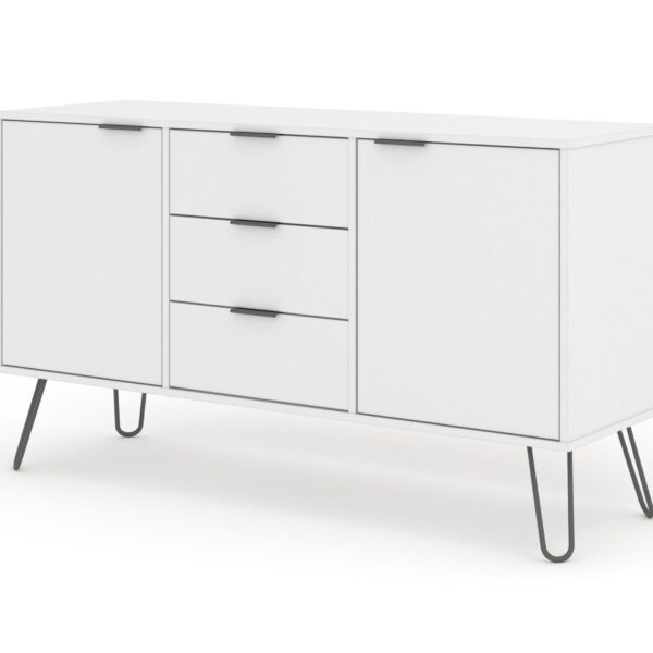 Augustine White Medium Sideboard 2 Doors 3 Drawers