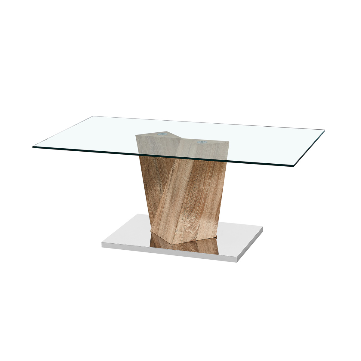 Apex Glass Coffee Table Oak Effect Base