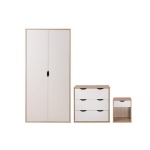 Wantoin 3 Piece Bedroom Set 3 Drawer Sonoma Oak & White