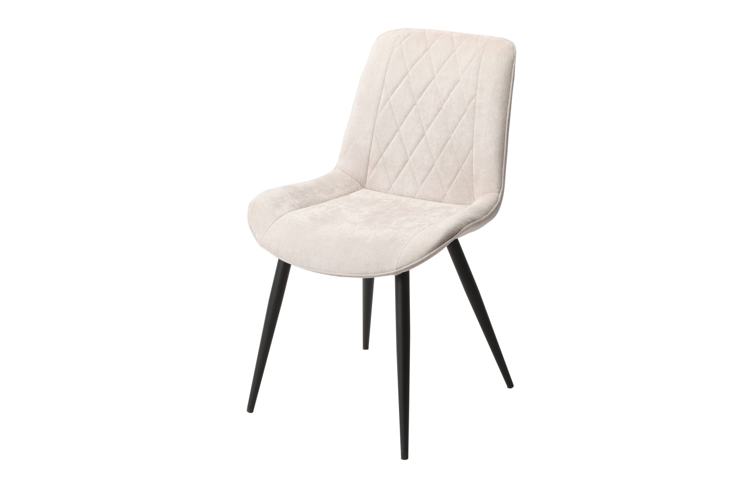 2x Diamond Stitch Natural Fabric Dining Chair