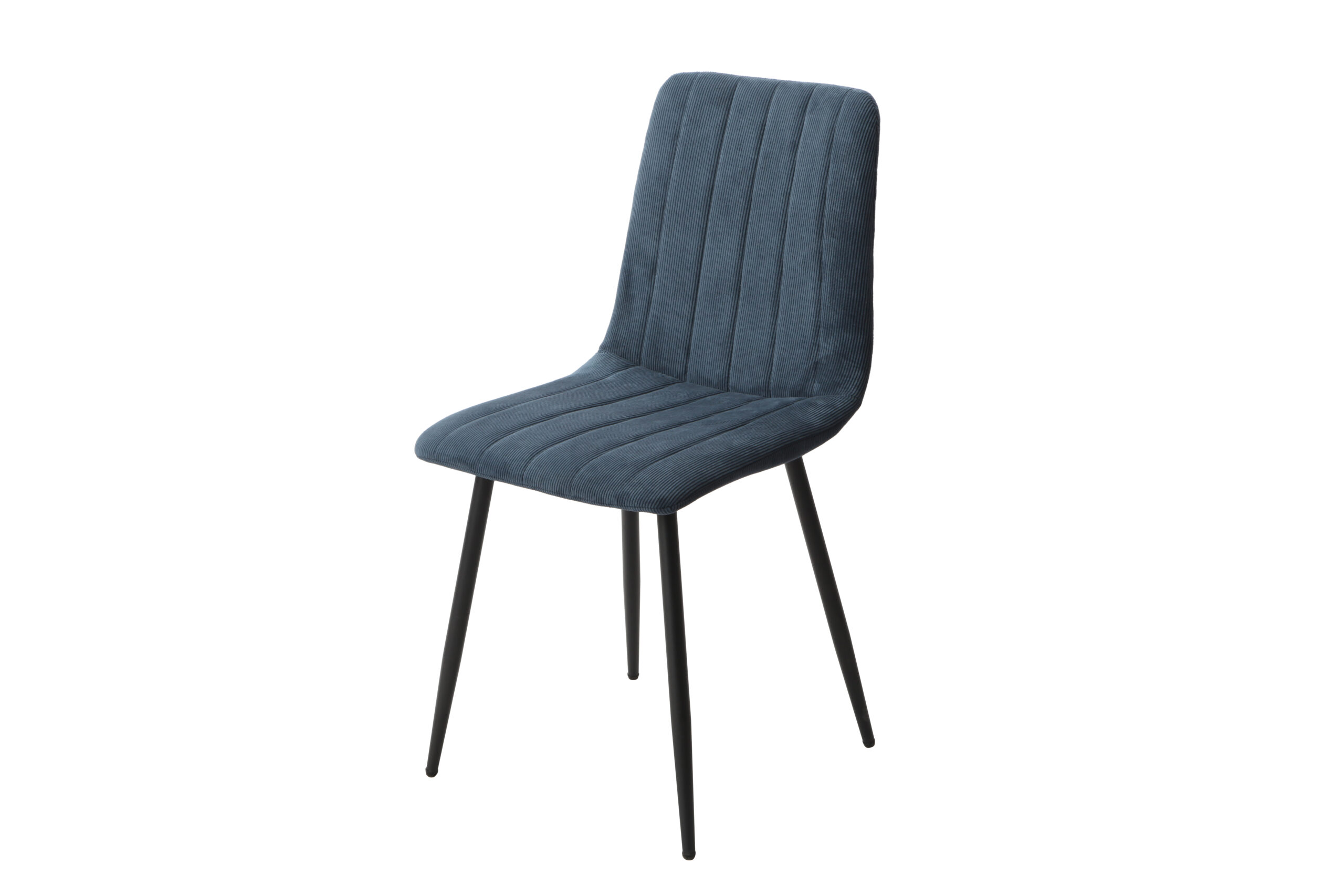 2x Straight Stitch Blue Cord Dining Chair
