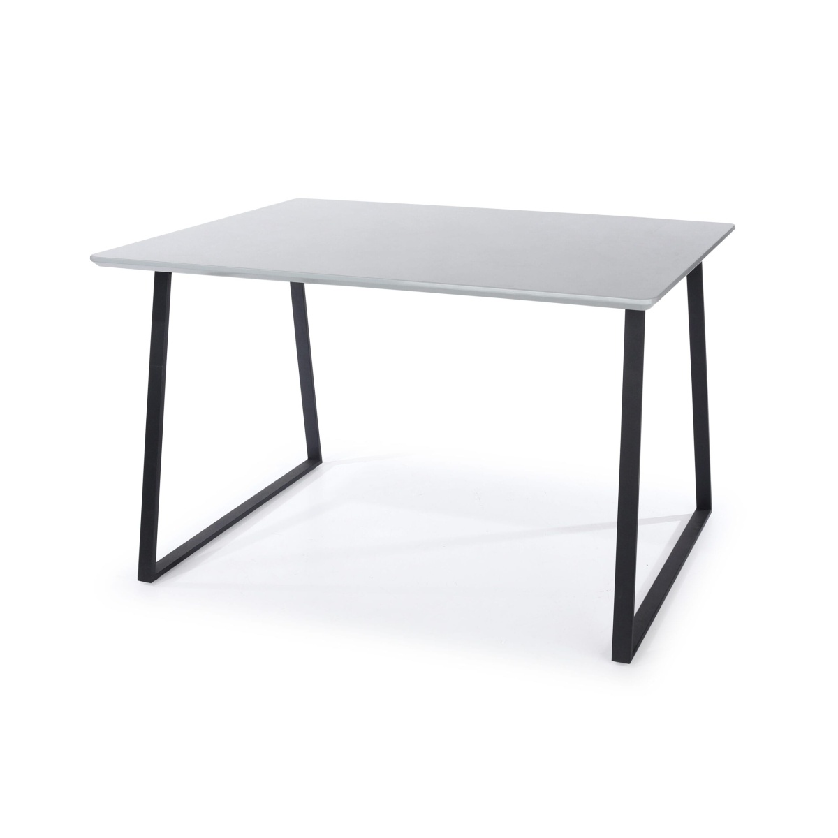 Drake Rectangular Table Black Metal Legs High Gloss Grey