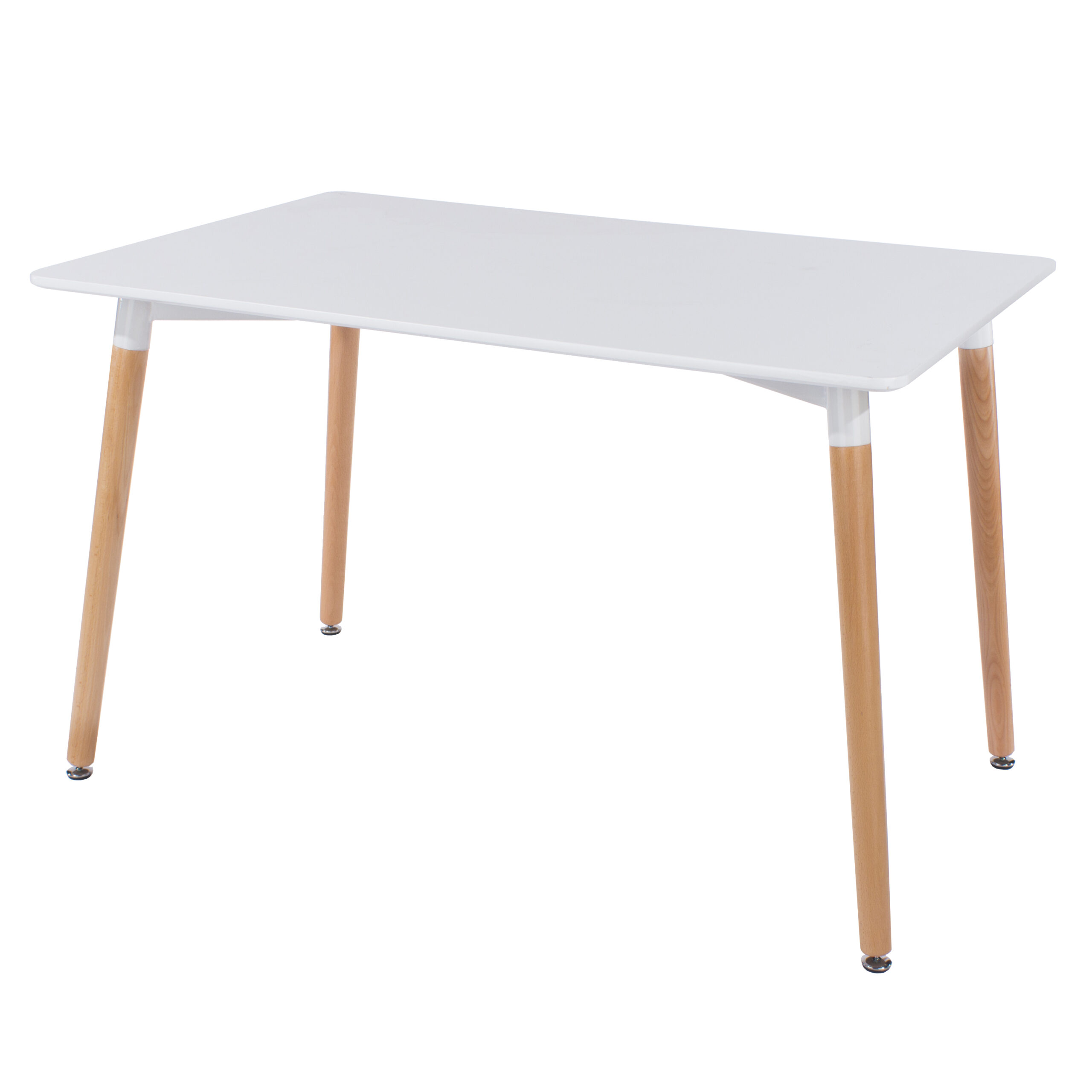 Penny rectangular table with wooden legs