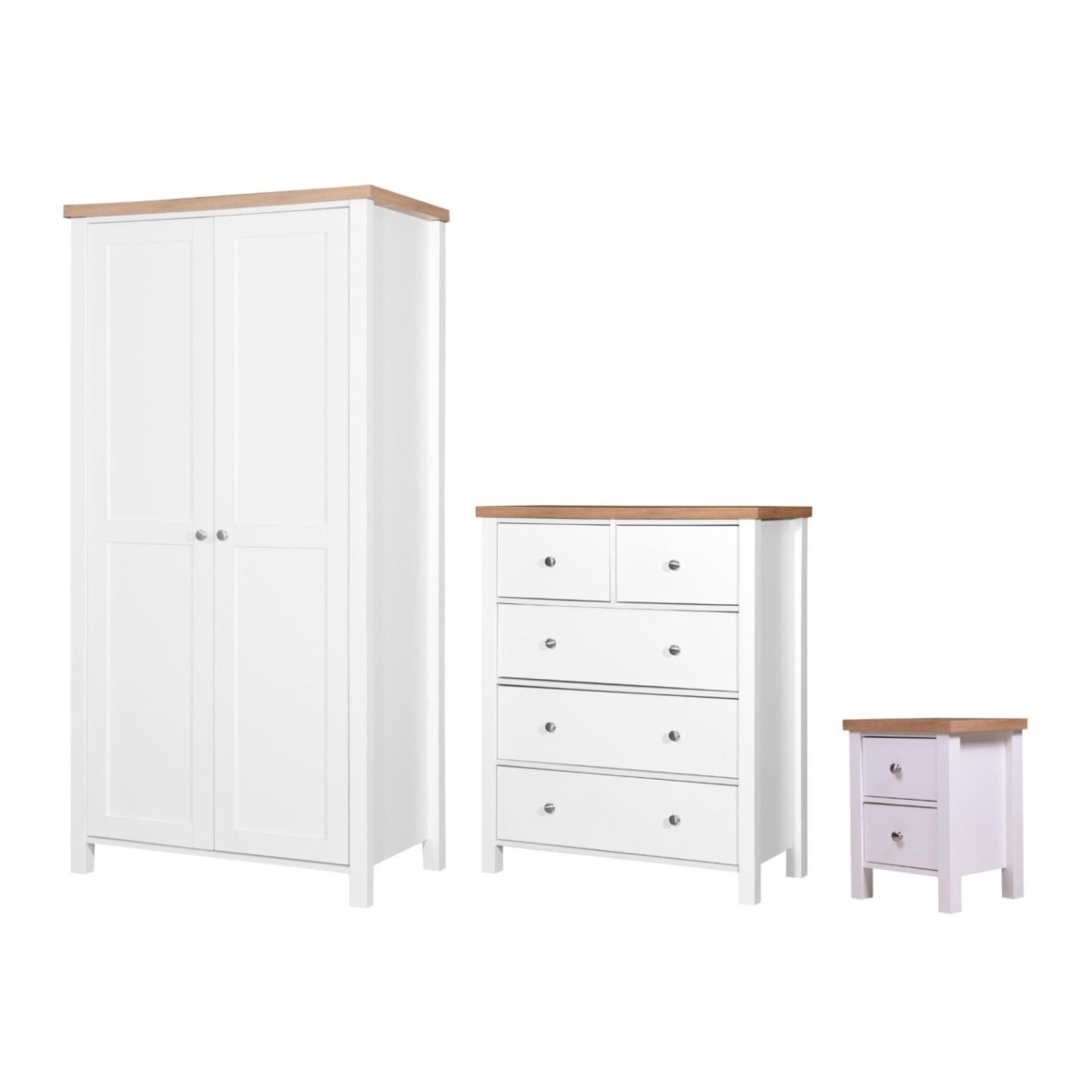 Natubry 3 Piece Bedroom Set 3+2 Drawer Natubry White