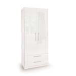 Corisal Gloss Bedroom Combi Wardrobe White Frame