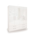 Corisal Gloss Bedroom Double Combi Wardrobe White Frame