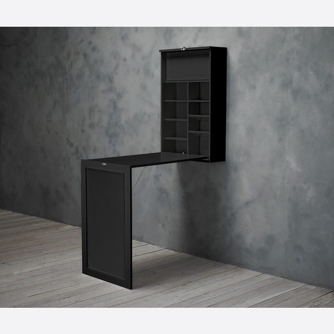 Aflalo Foldaway Wall Desk and Breakfast Table Black