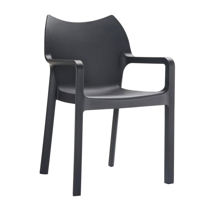 Poncho Arm Chair Glass Fibre Rein Cement - Black