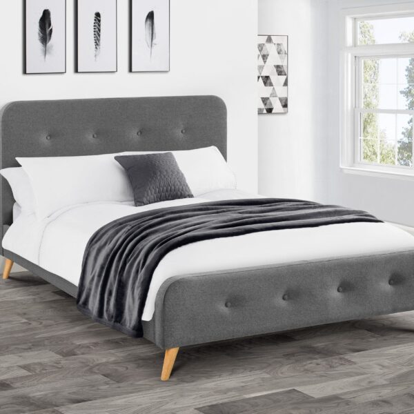 Ostrich Buttoned Bed 150Cm