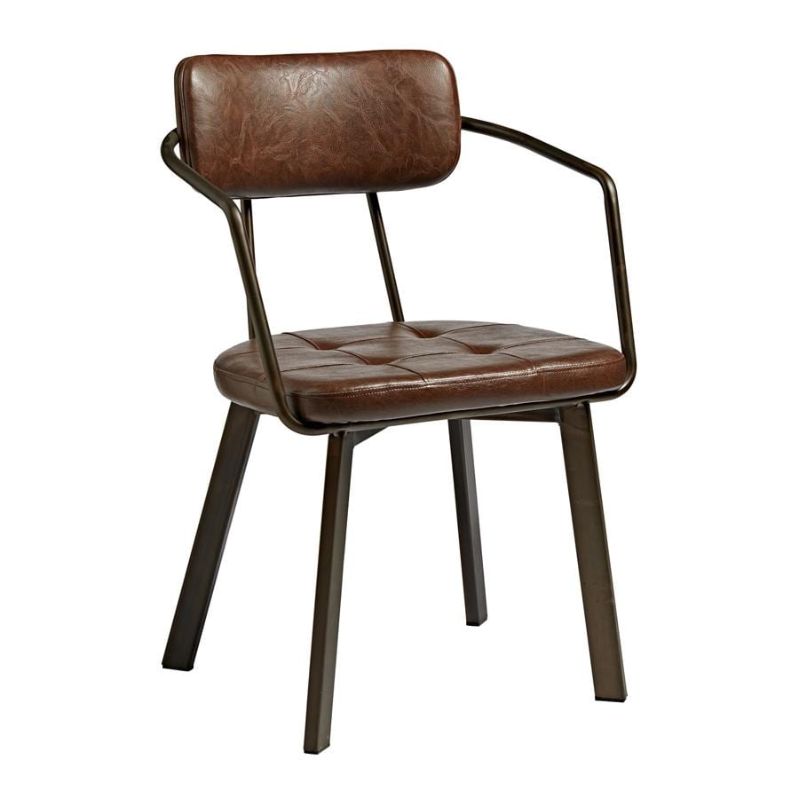 Juret Arm Chair - Old Anvil - Vintage Brown Faux Leather.