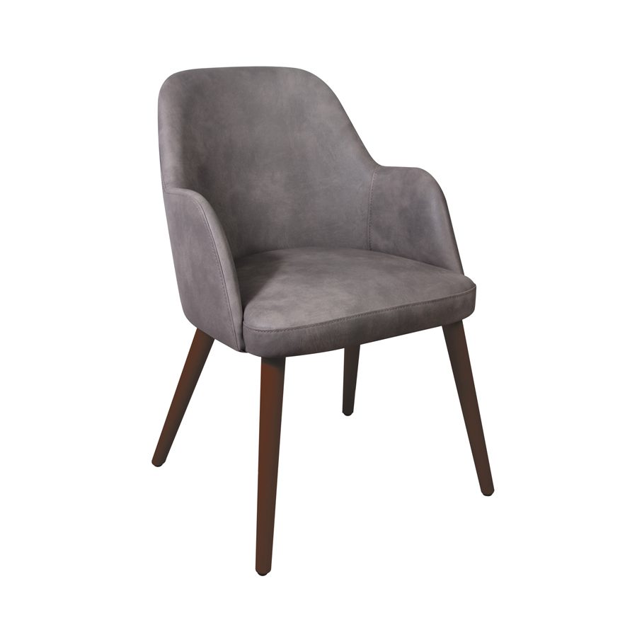 Fenect Armchair - Faux Leather - Steel Grey Vintage Elegance.