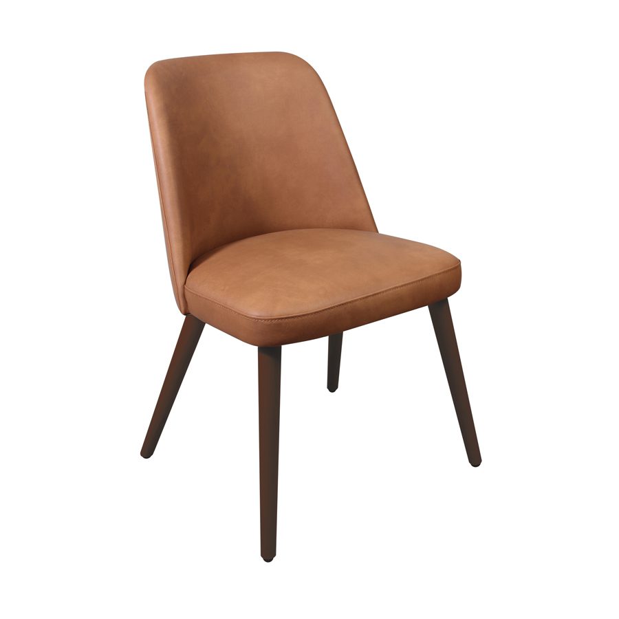 Fenect Side Chair - Faux Leather - Cognac Vintage Elegance.