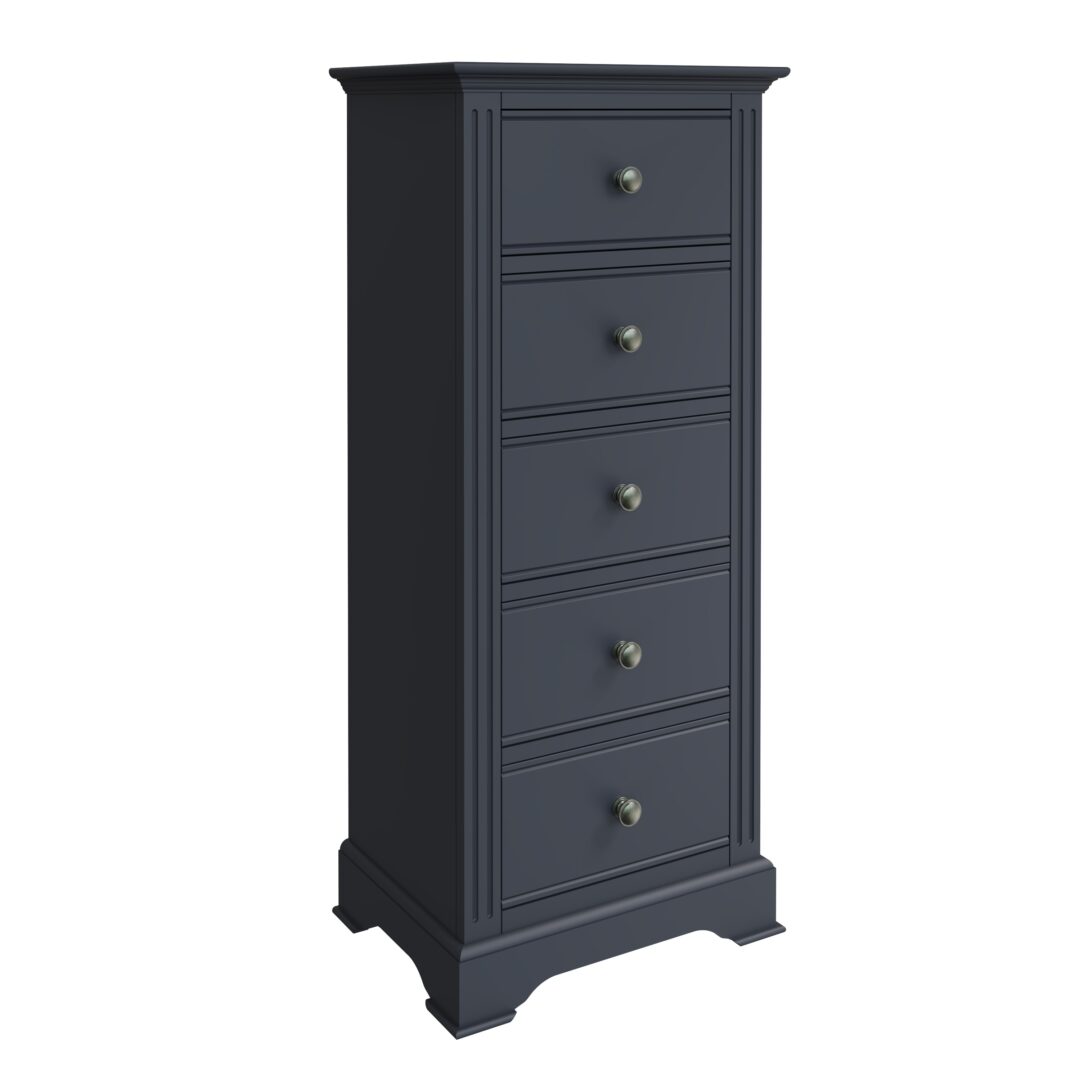 Sea Reflect Grey 5 Drawer Narrow Chest of Drawers