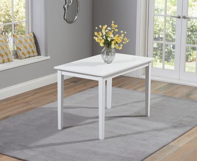Chester Solid Hardwood & Painted 115cm Dining Table - White