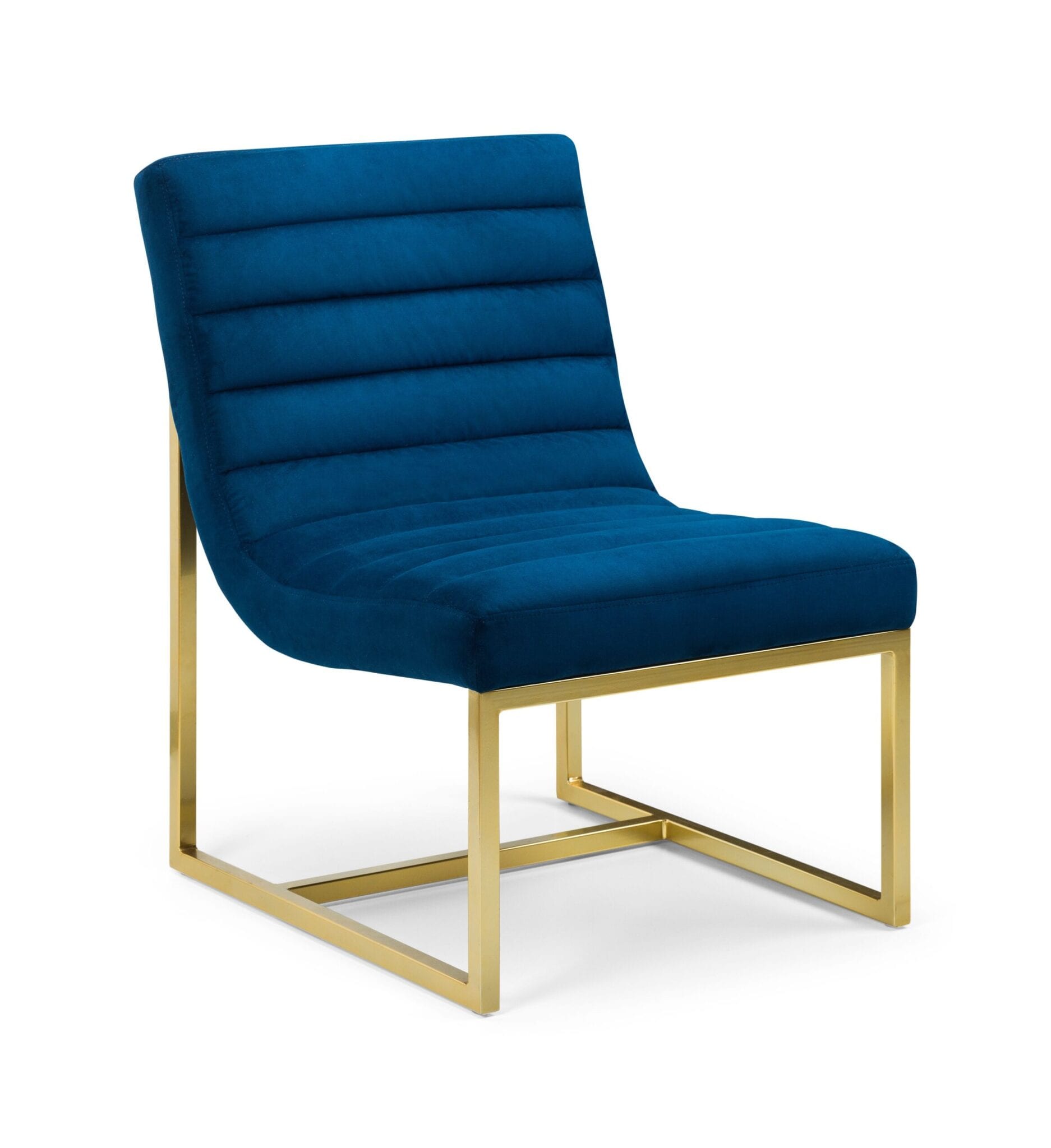 Caravagio Velvet Chair - Blue & Gold