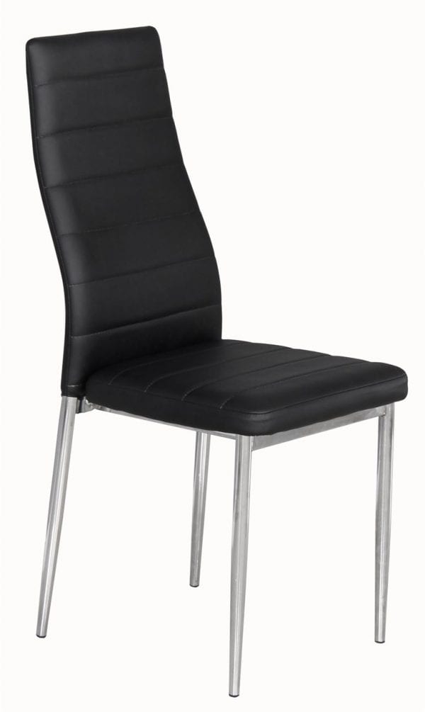 Tila Chrome Faux Leather Chairs (4)