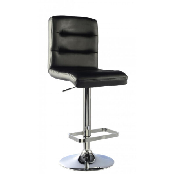 Kowdon Bar Stool PU Chrome & Black (2s)