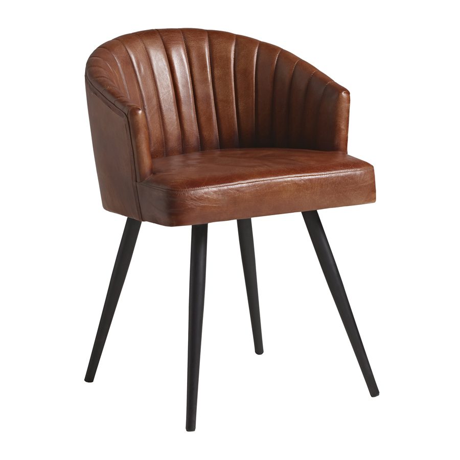 Queens Tub Chair - Leather - Bruciato Tan