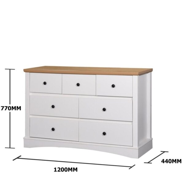 Larden 3 Piece Bedroom Set 7 Drawer White