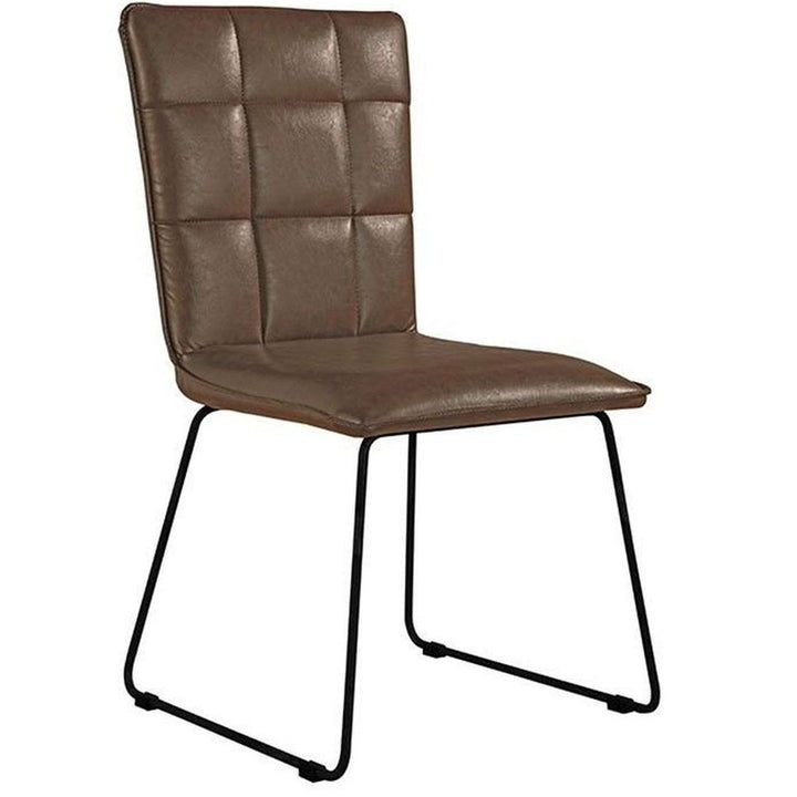 Gourin 2x Brown Panel Back Chair With Angled Legs