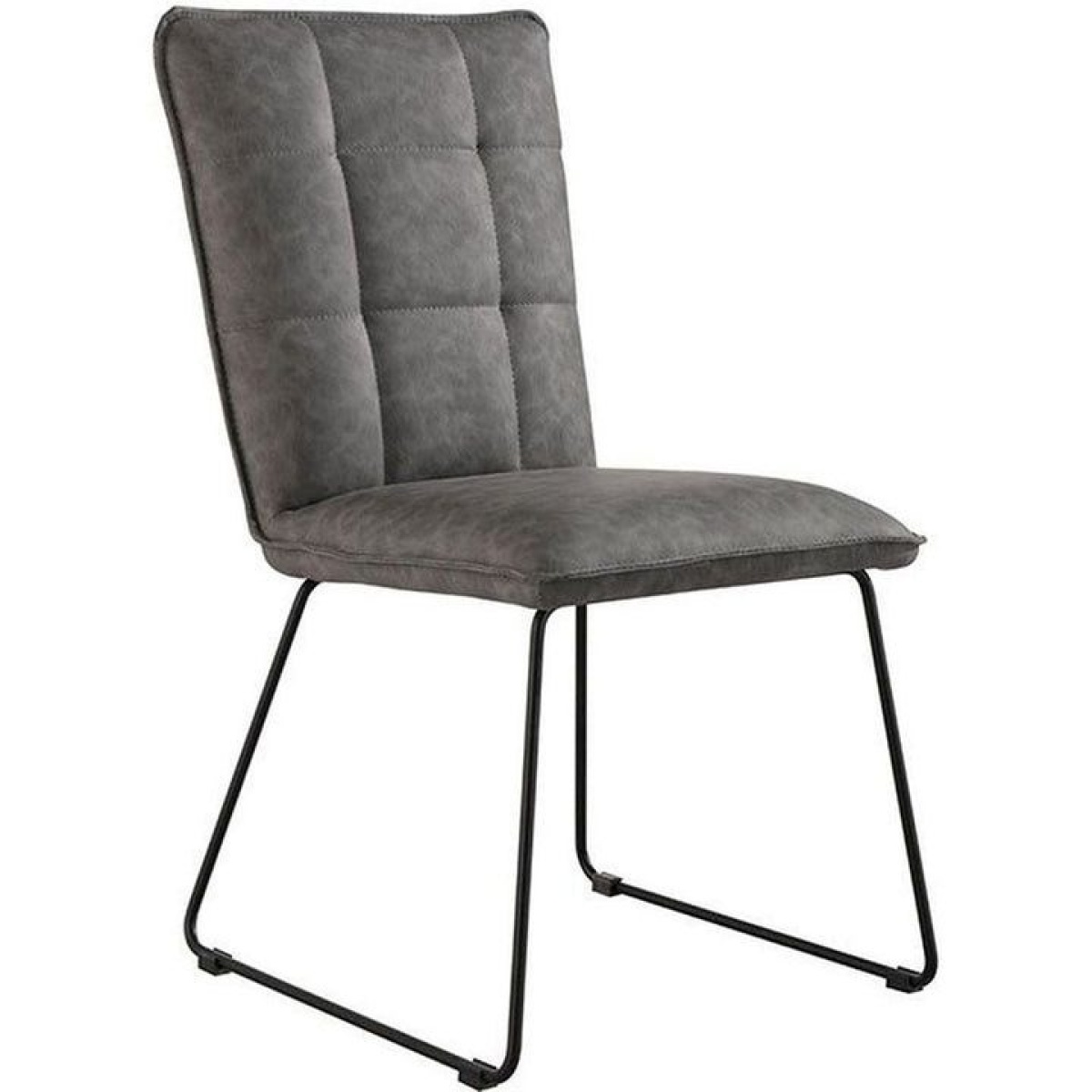 Refun 2x Grey Panel Back Chair With Angled Legs