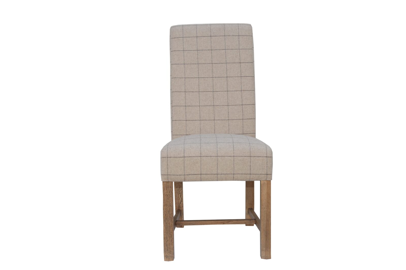 Hoppin 2x Check Natural Woollen Upholstered Chair