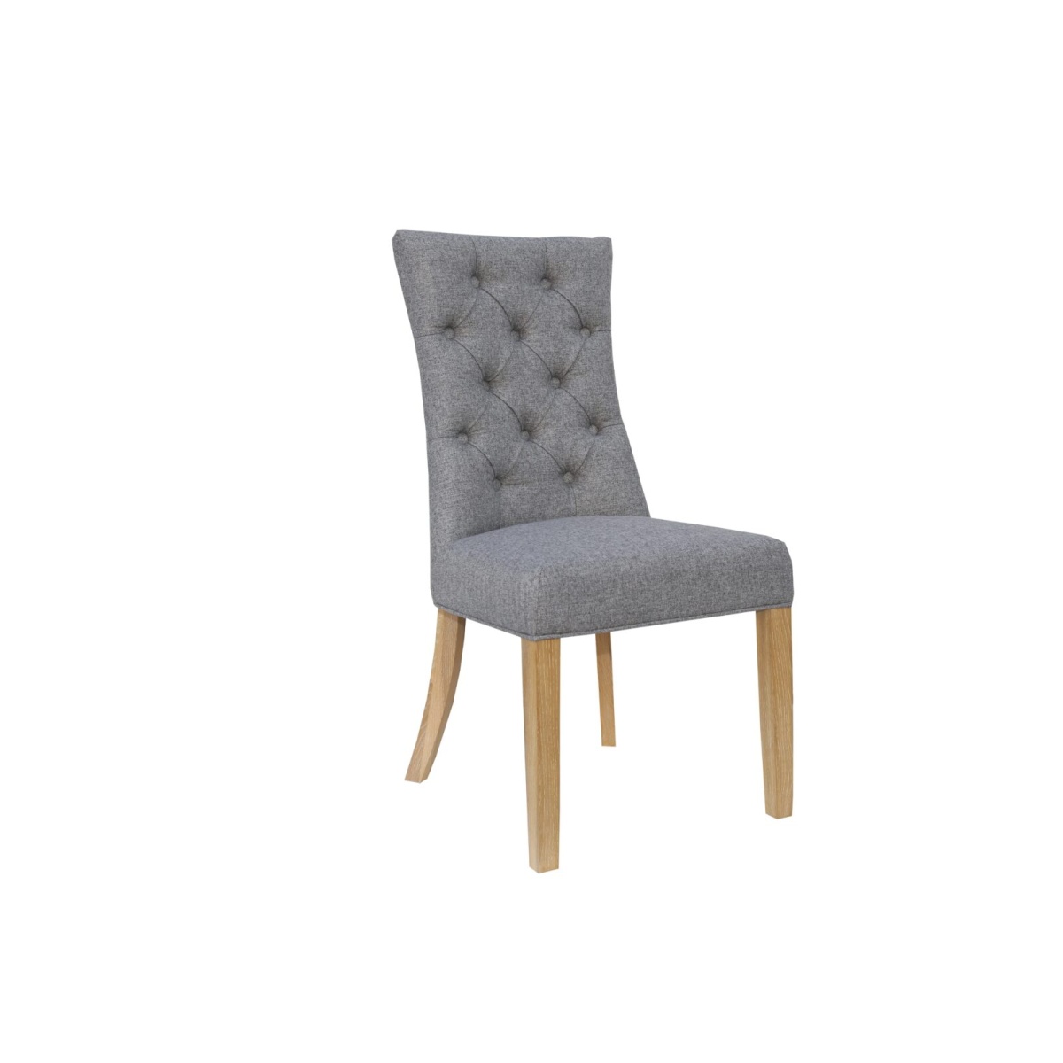 Minoe 2x Light Grey Curved Button Back Chair