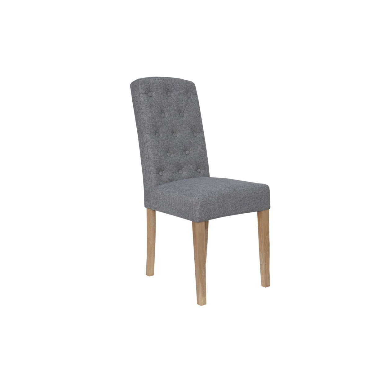 Cenur 2x Light Grey Button Back Upholstered Chair