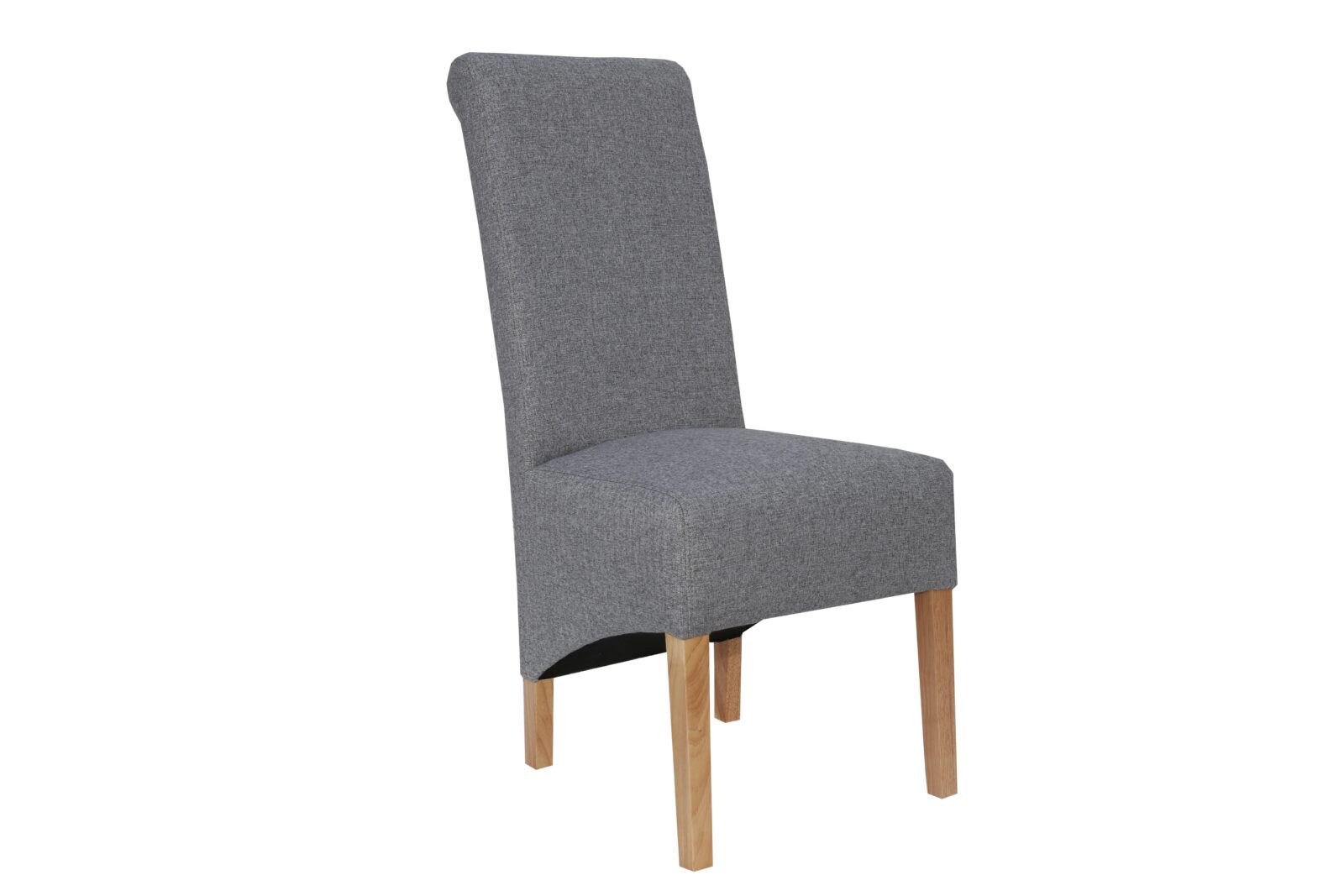 Wenod 2x Light Grey Scroll Back Fabric Chair