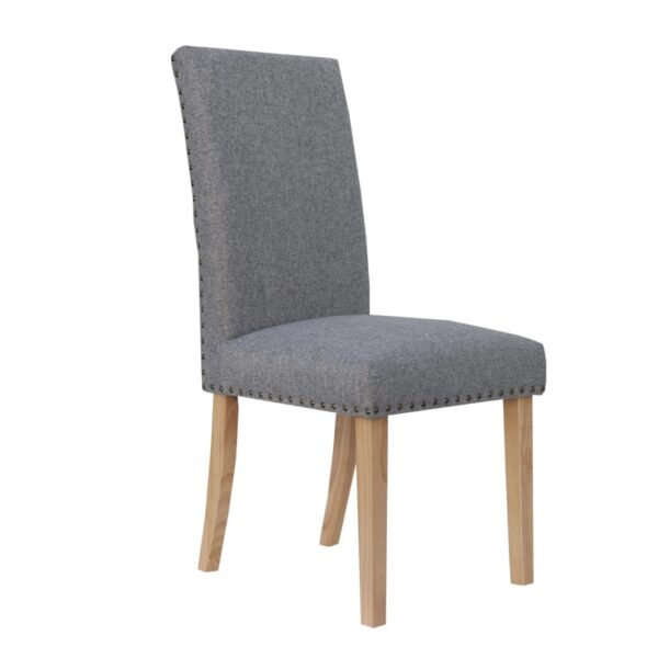 Gord 2x Light Grey Straight Back Fabric Chair
