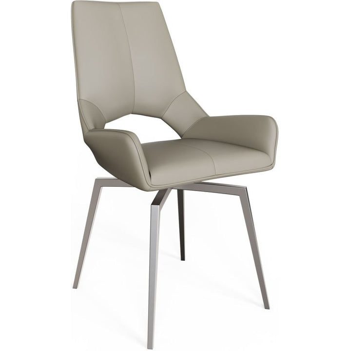 Tedos 2x Taupe Swivel Dining Chair