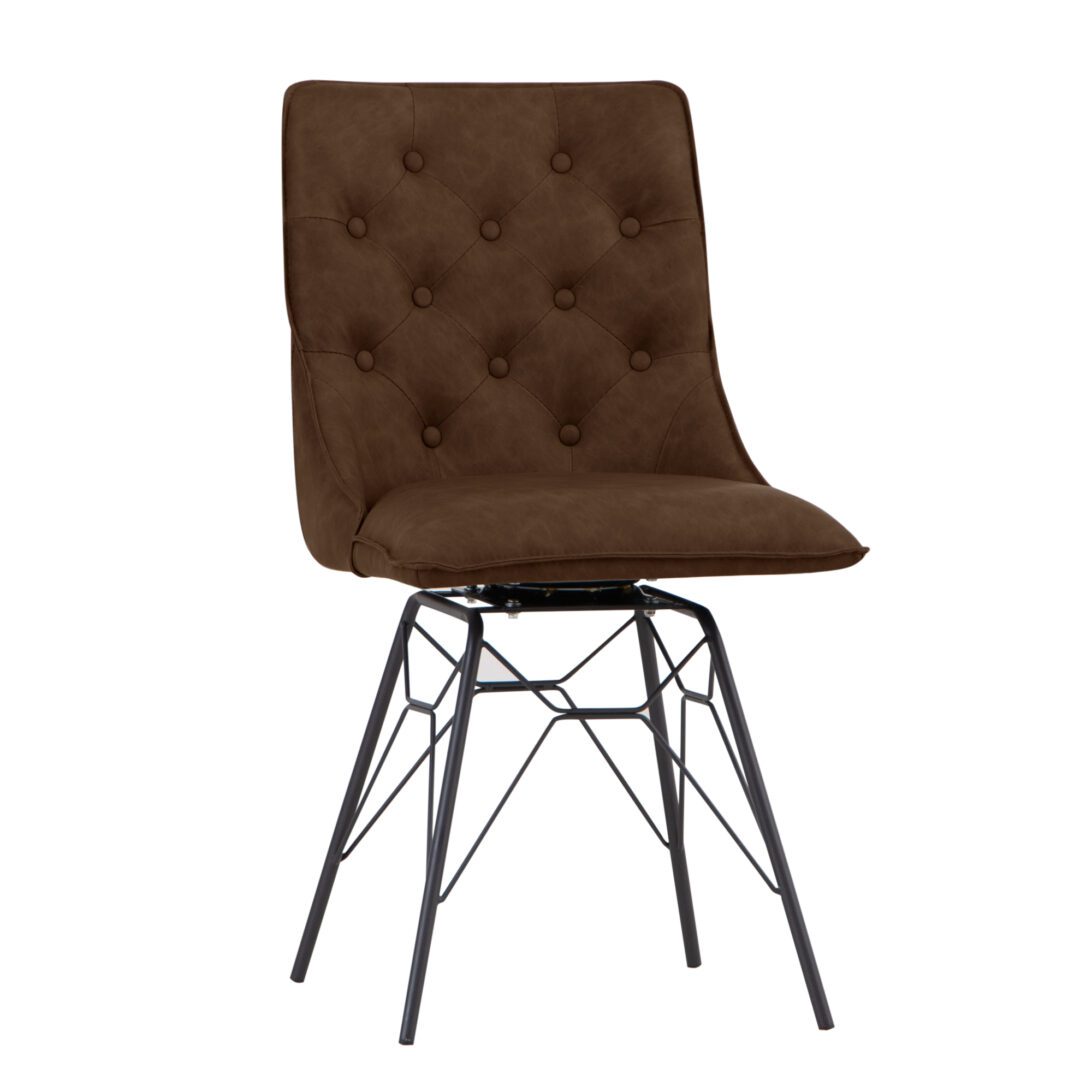 Gymo 2x Brown Studded Back Chair