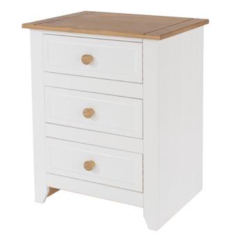Capson White 3 Drawer Bedside Cabinet