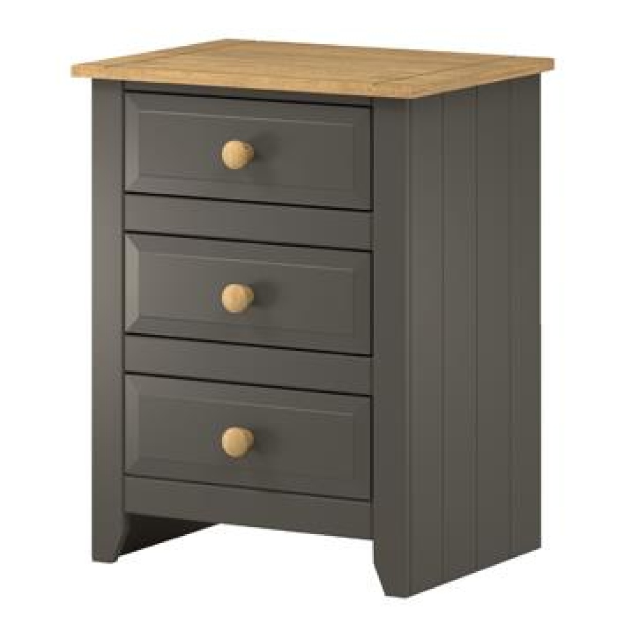 Capson Carbon Grey 3 Drawer Bedside Cabinet