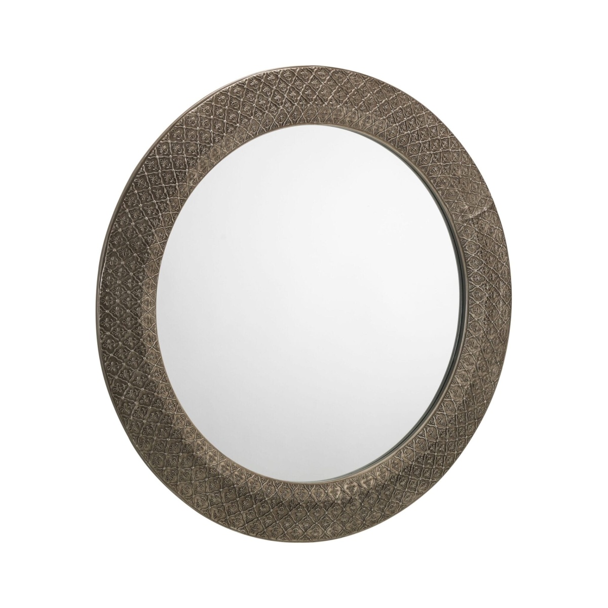 Radiance Large Round Pewter Wall Mirror