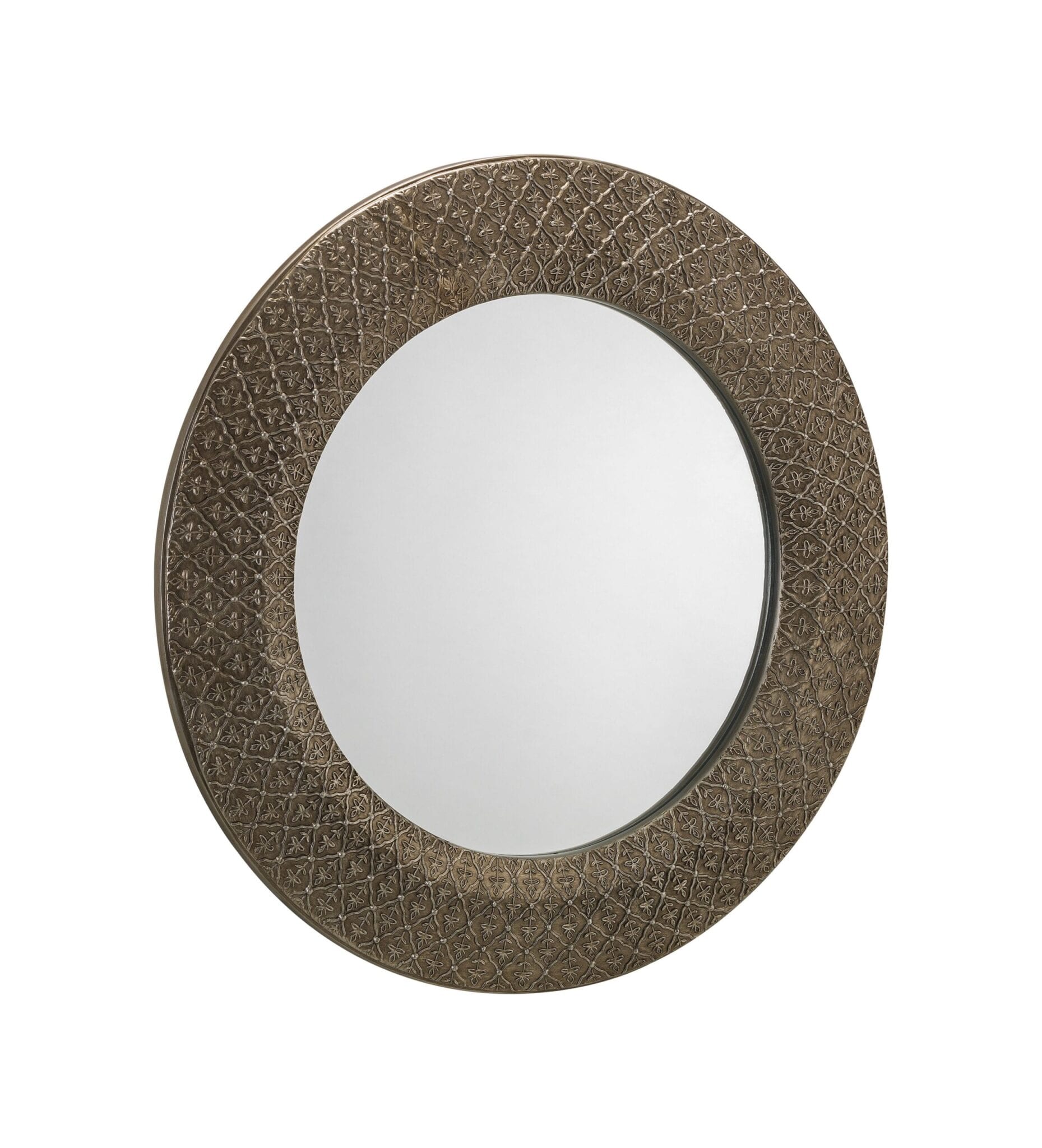 Radiance Small Round Pewter Wall Mirror